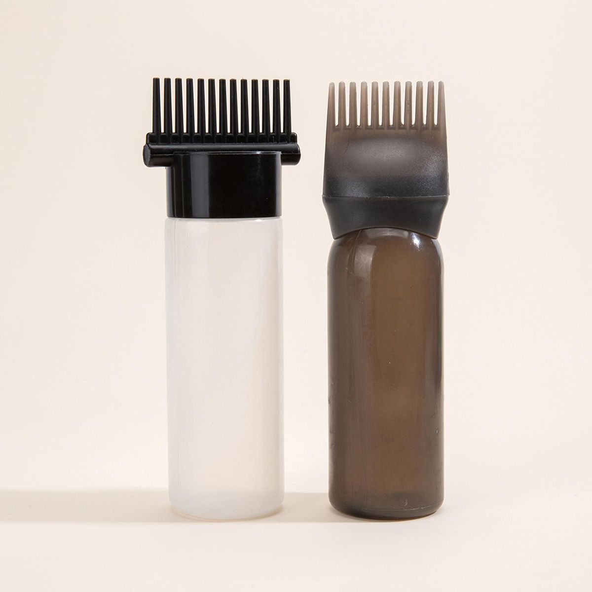 2Pcs  Bottles Hair Oil Applicators For Salon Black