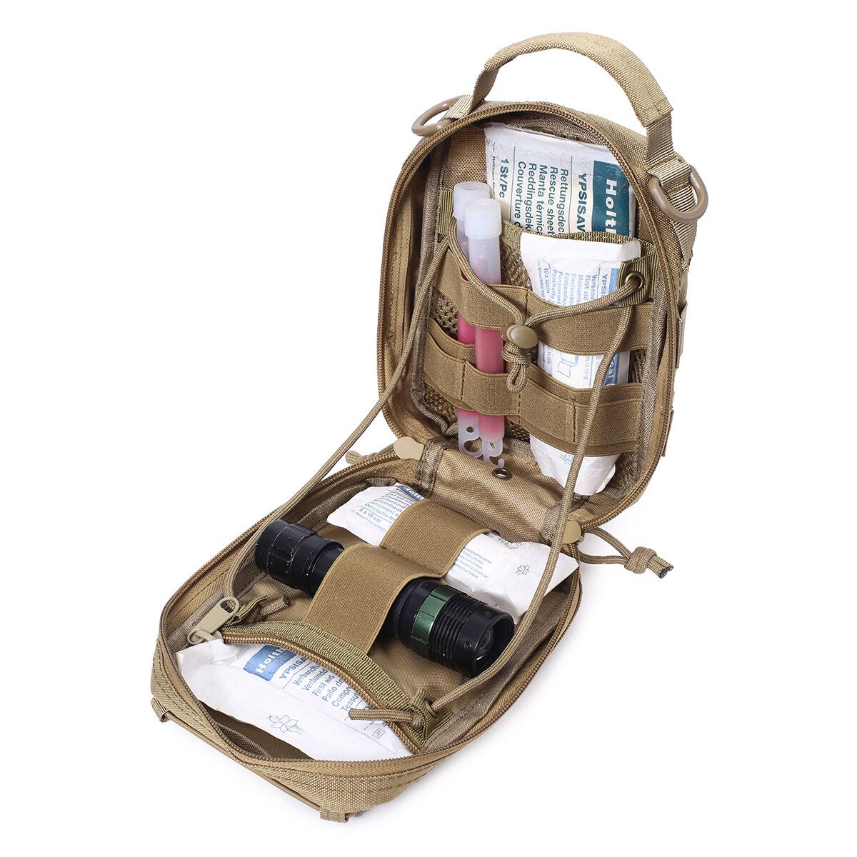 First Aid Pouch 1000D Kit Bag Molle Pouch Outdoor Emergency Brown