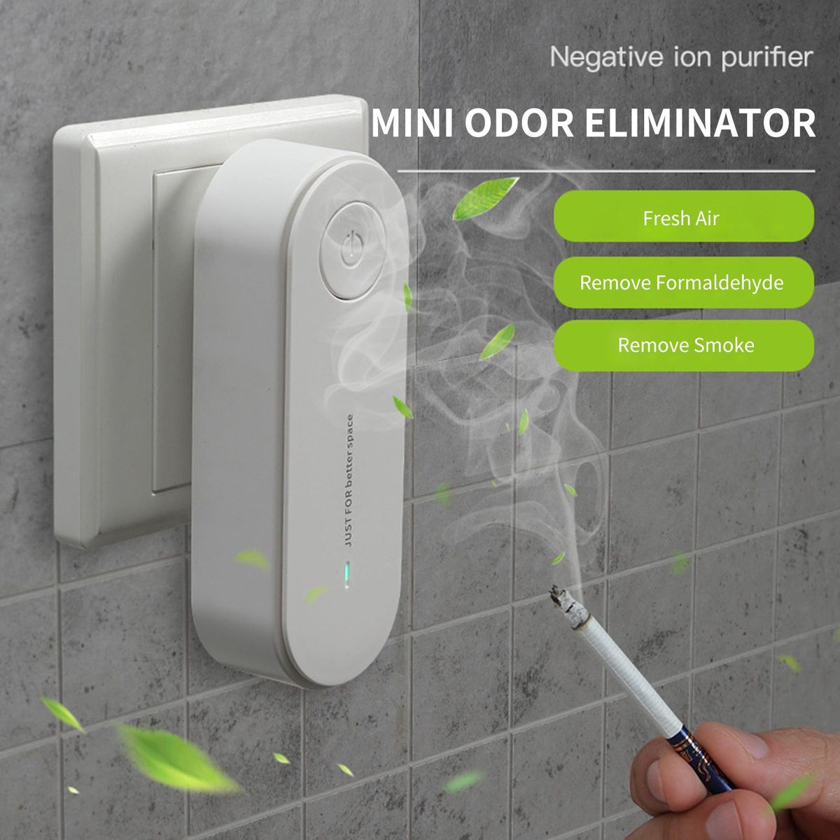 Plug In Air Purifier Portable Deodorizer Mini Odor Eliminator Freshener Quiet Bedroom Air Cleaner for Home Car Office Allergies Pets Dust Pollen Hair Odors