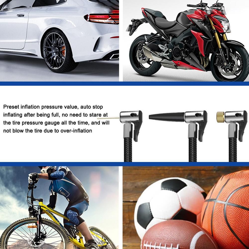 Car Air Pump 150PSI Cordless Air Compressor Portable Electric Tire Inflator with LED Light Auto-Off Function for Car Motorcycle Bicycle Tires Balls