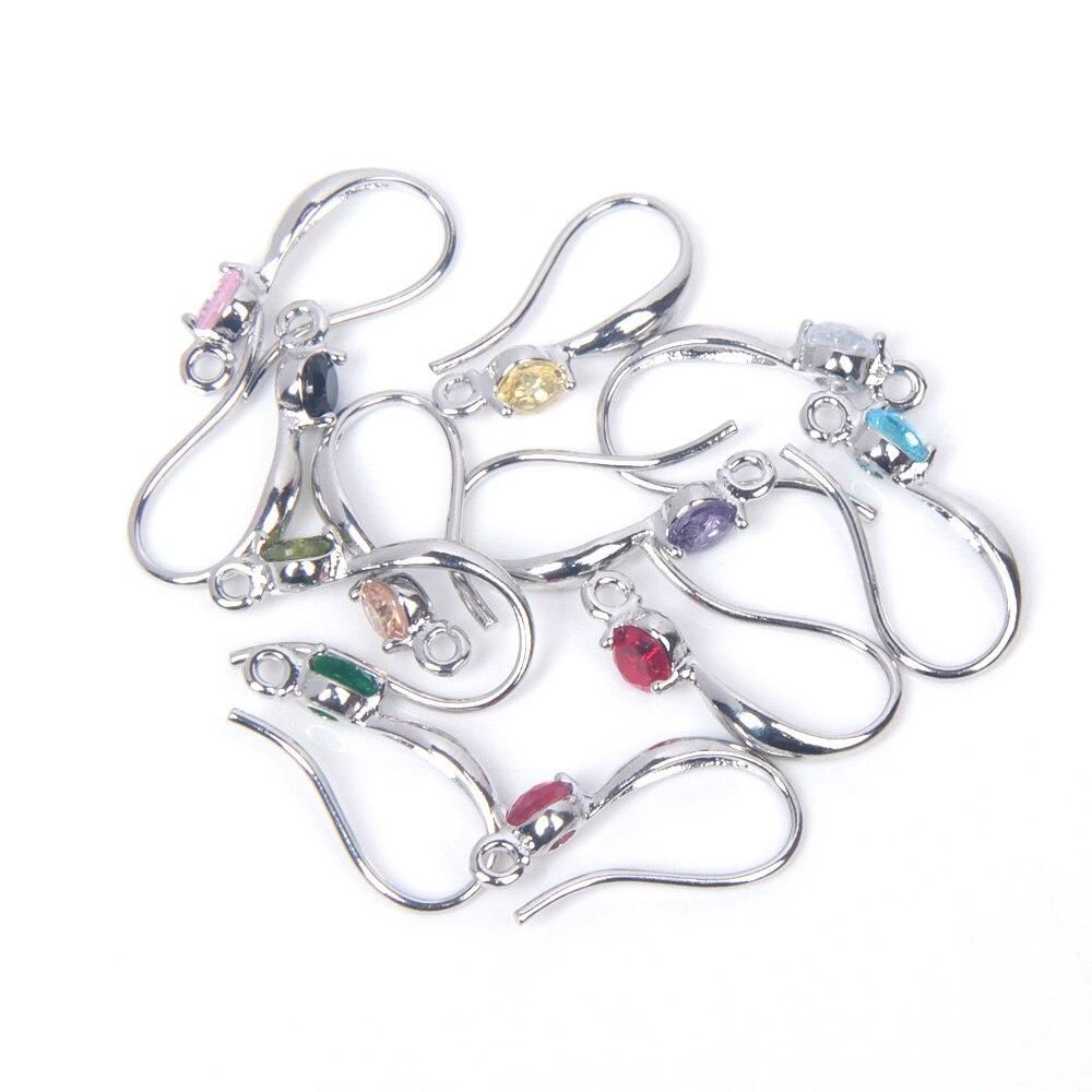 XHN 20PCS Brass and Zircon Earrings Hooks Jewelry Making Supplies Diy Findings Accessories