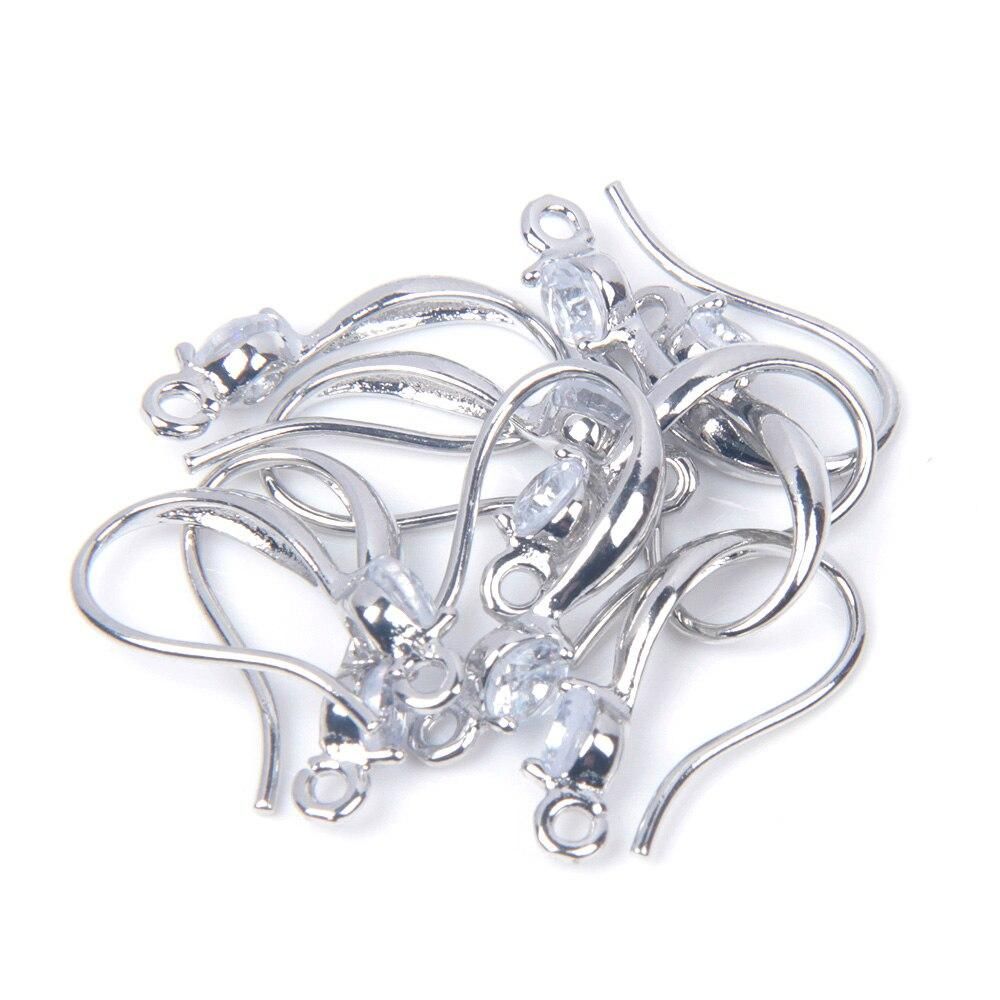 XHN 20PCS Brass and Zircon Earrings Hooks Jewelry Making Supplies Diy Findings Accessories