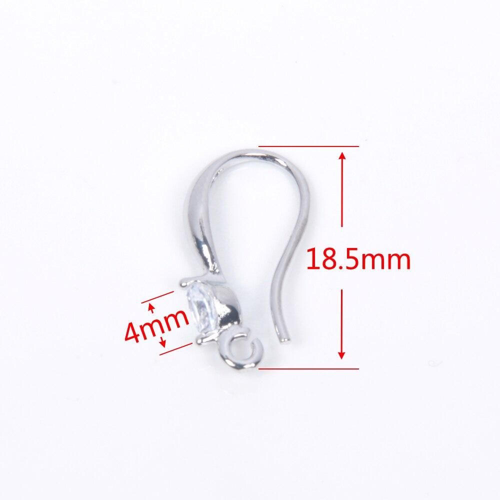 XHN 20PCS Brass and Zircon Earrings Hooks Jewelry Making Supplies Diy Findings Accessories