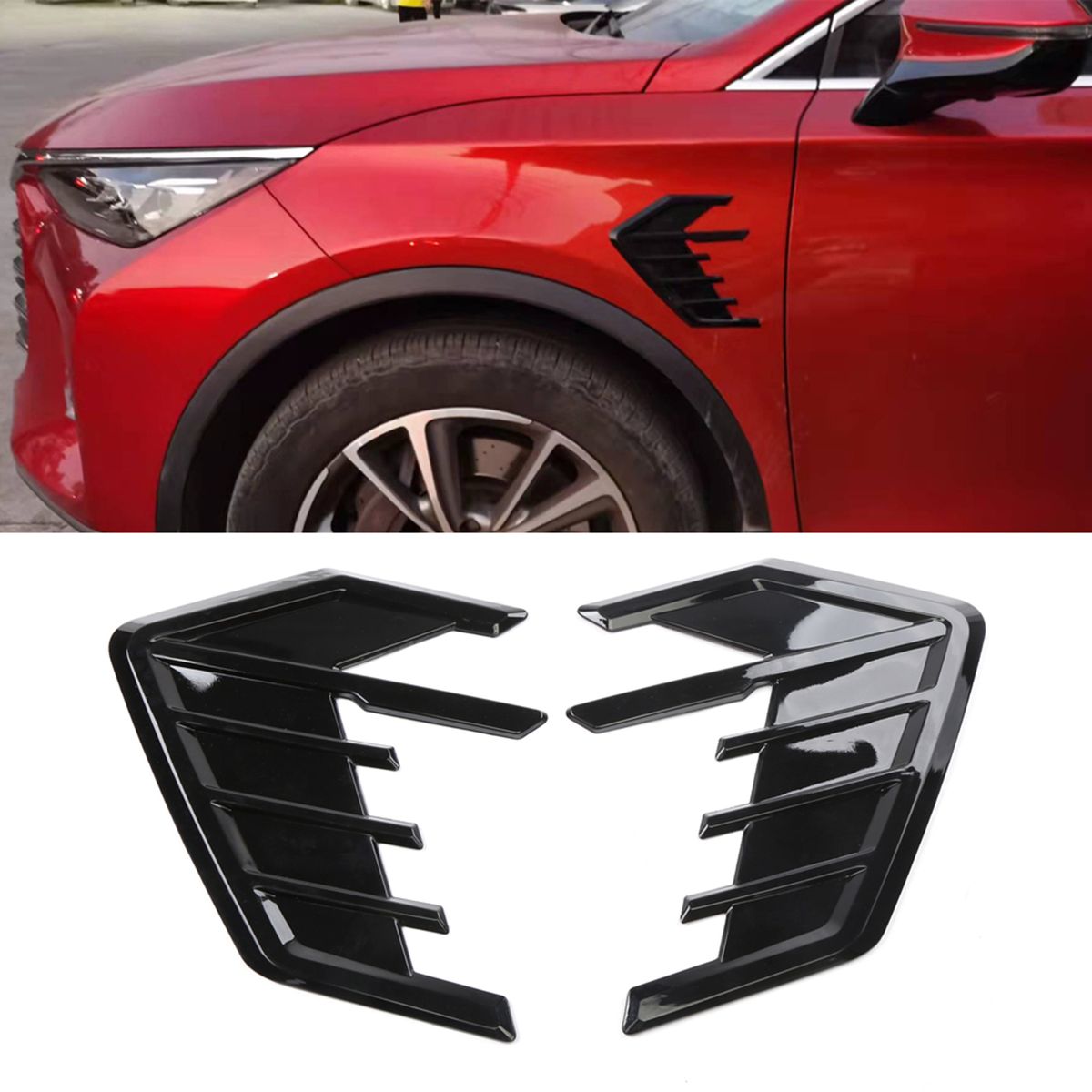 Universal 2pcs Car Fender Side Vents Decor Air Flow Intake