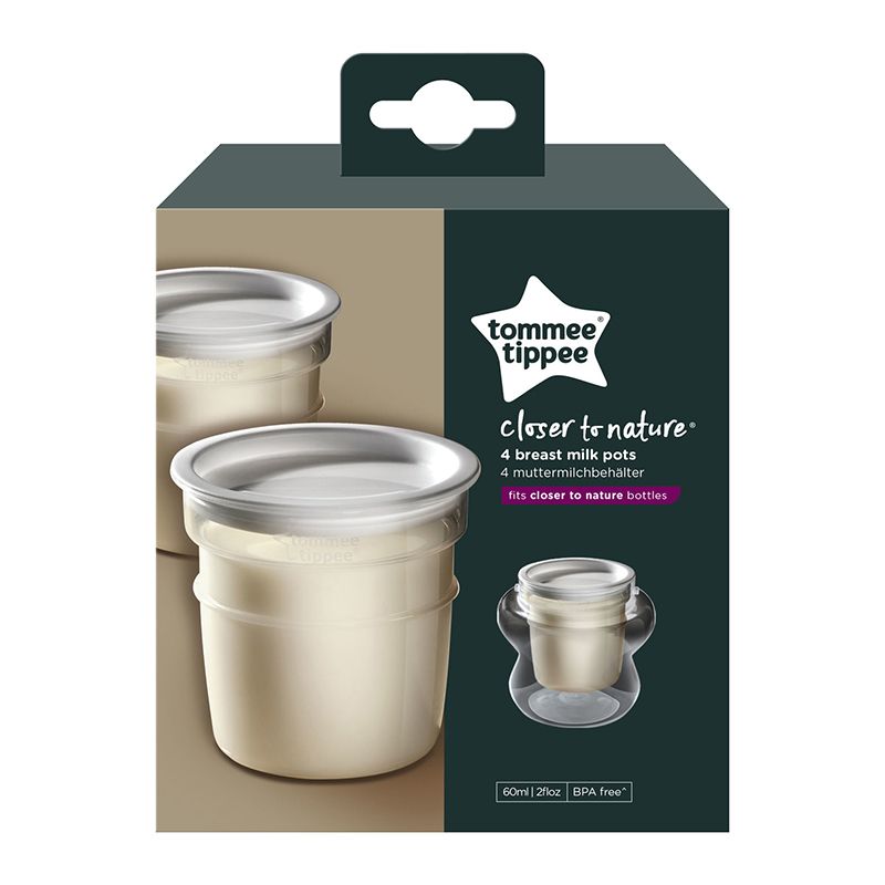 Closer To Nature Breast Milk Storage Pots 4 Pack 0m+