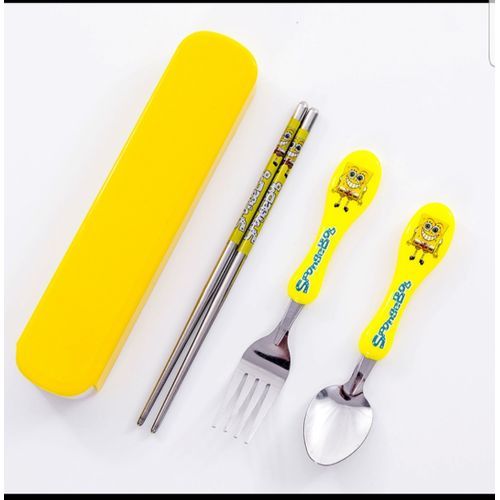 Sponge Bob Cutlery Set With Case For Kids