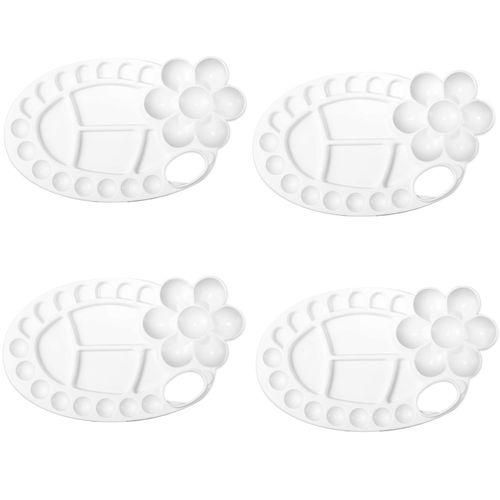 4Pcs Paint Tray Palettes Art Paint Pallet Non-Stick Plastic
