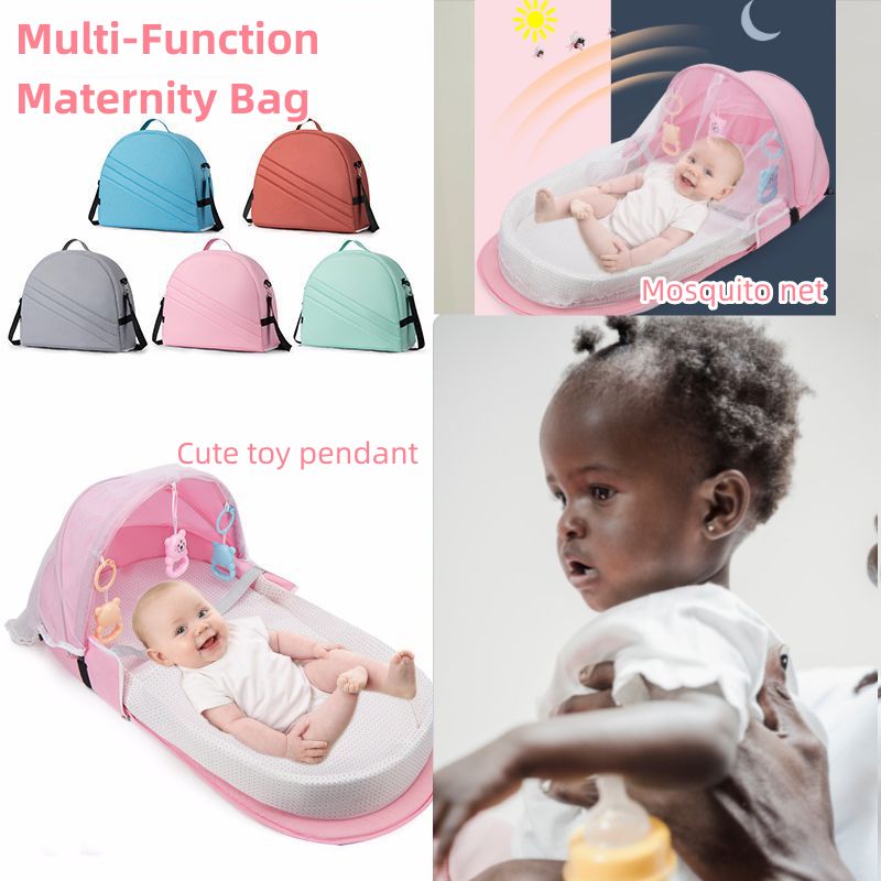 Maternity Bag Mosquito Net Safe Baby Mommy Bag -Green