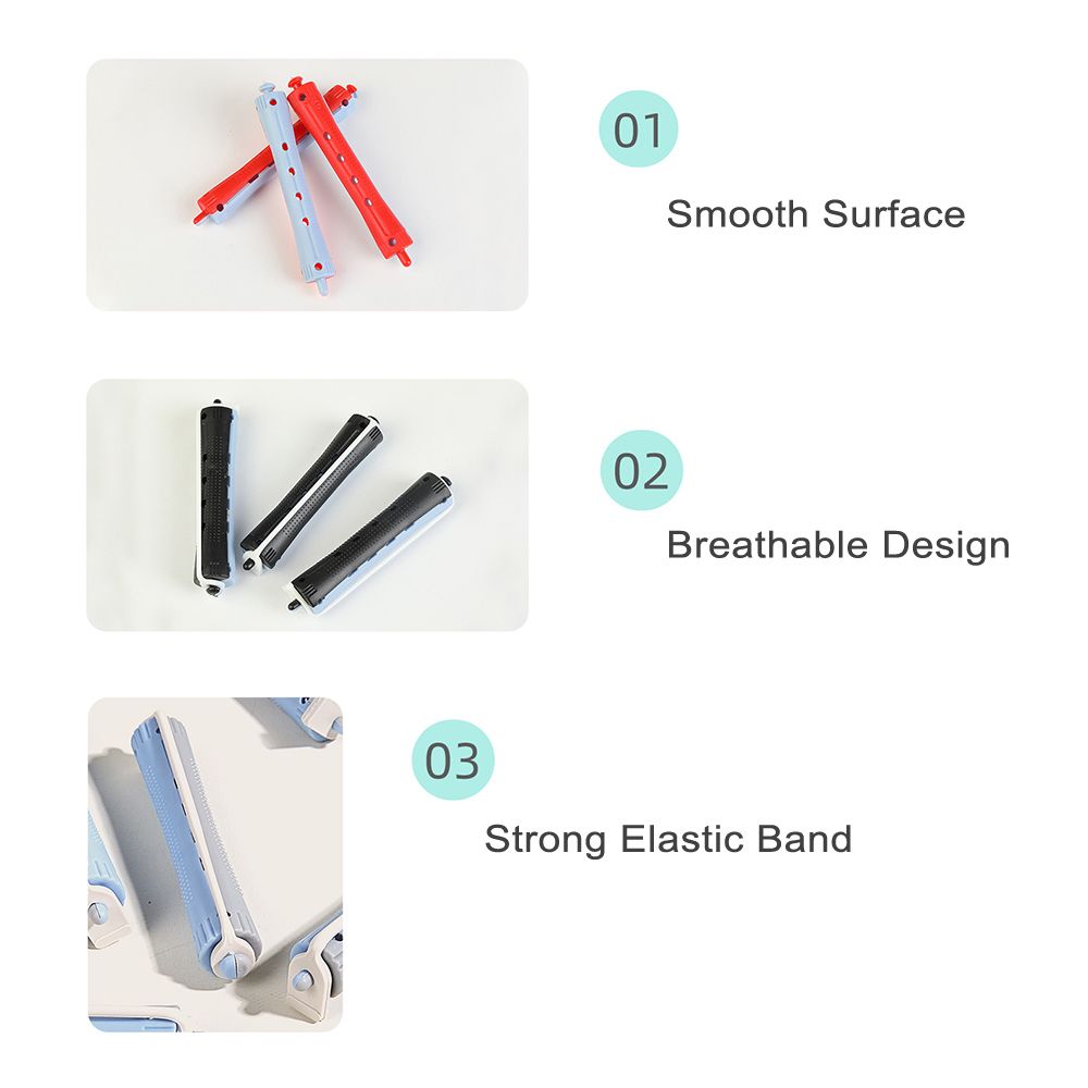 12 Pieces Perm Rods With Perm Rod Bands Cold Wave Rods