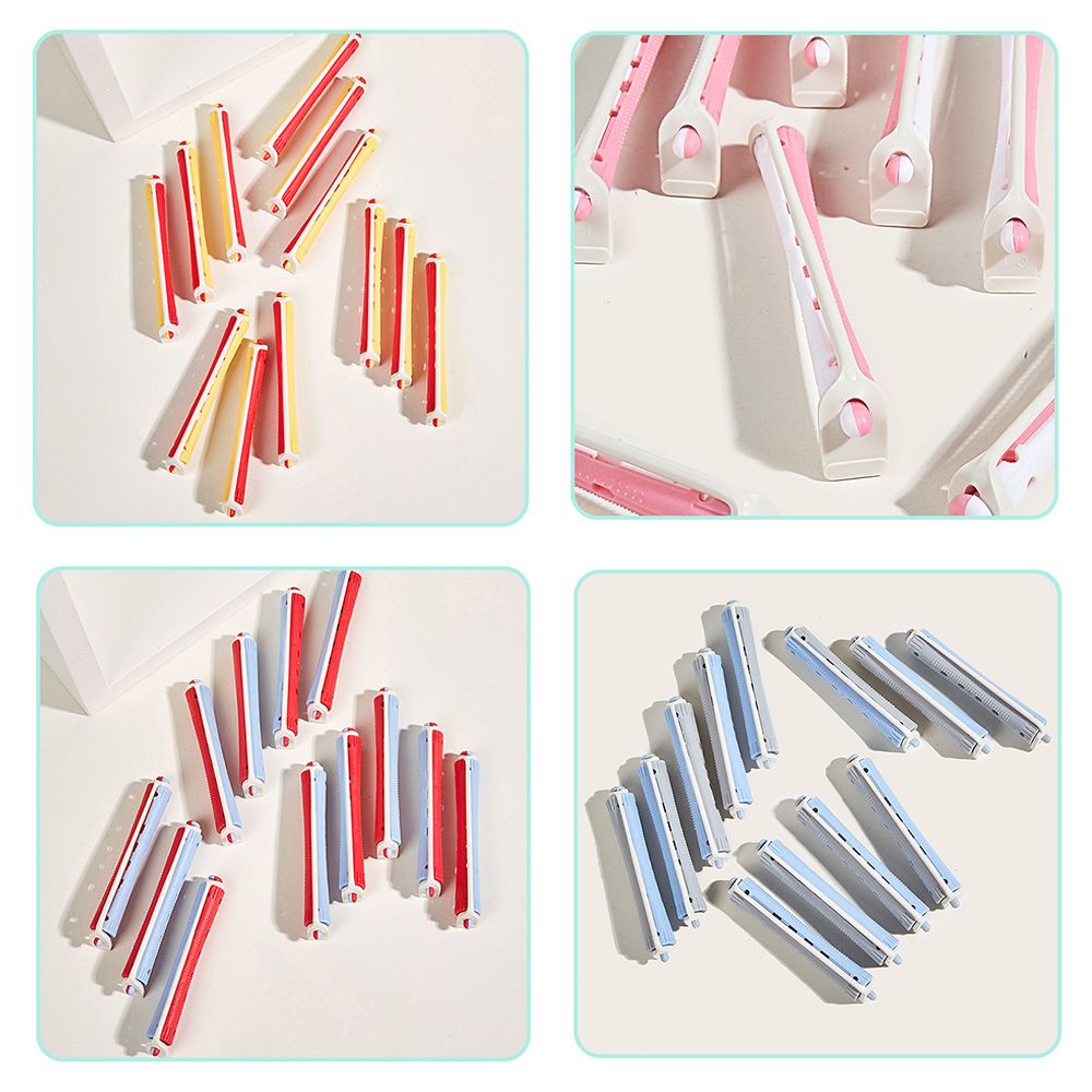 12 Pieces Perm Rods With Perm Rod Bands Cold Wave Rods