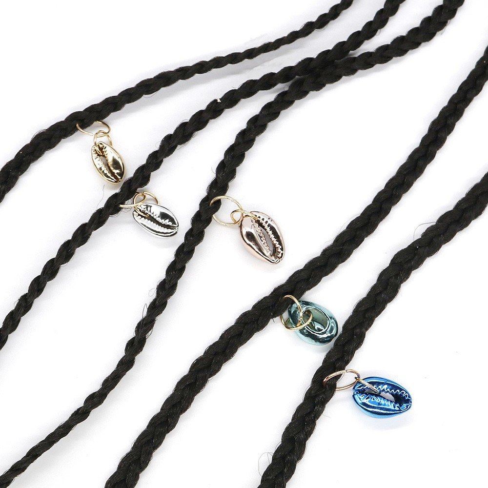 10PCS/Set Hair Braid Rings Shell Pendants Braiding Hair
