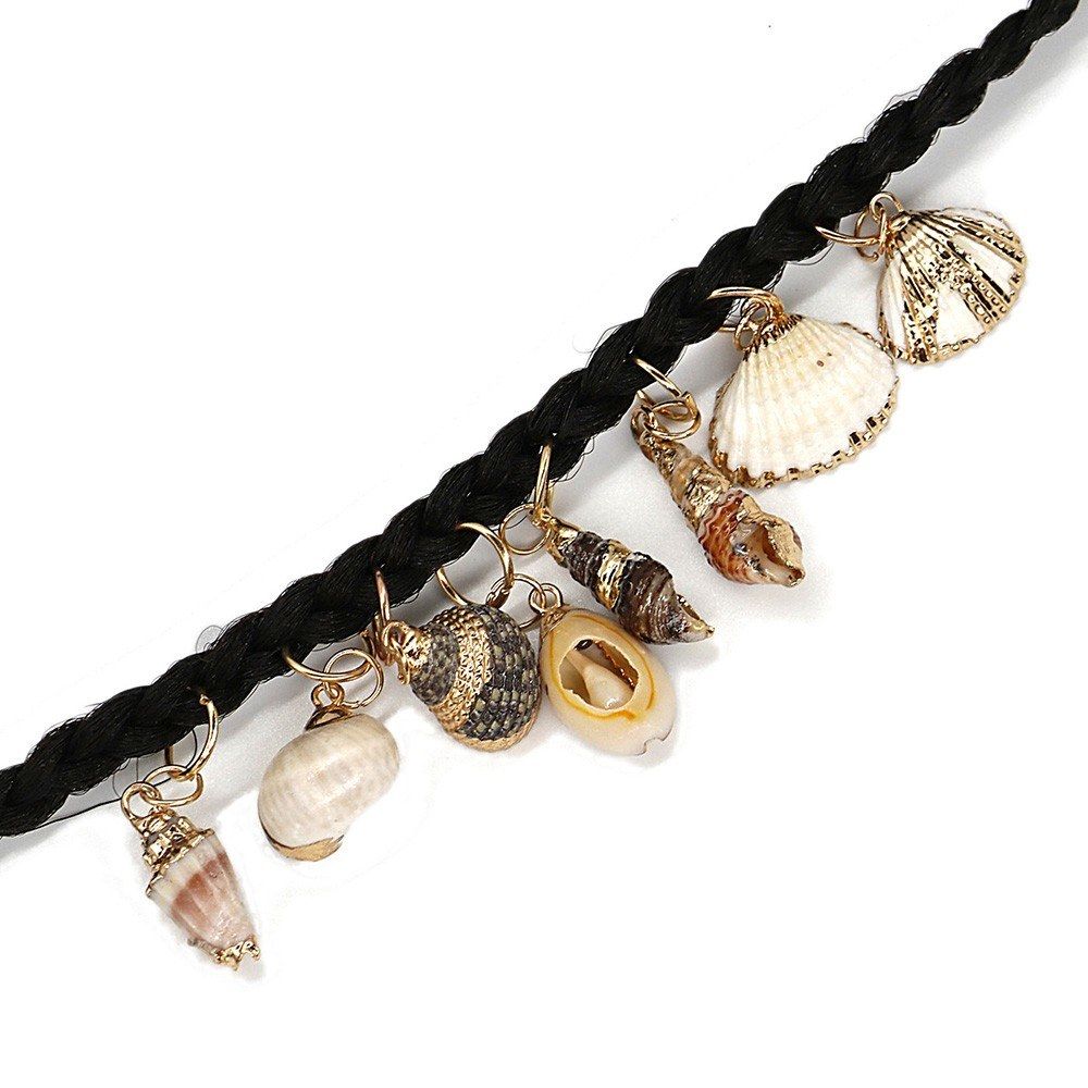 10PCS/Set Hair Braid Rings Shell Pendants Braiding Hair