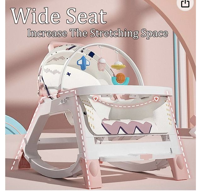 5 In 1 Baby To Toddler Bouncer And Rocker Pink