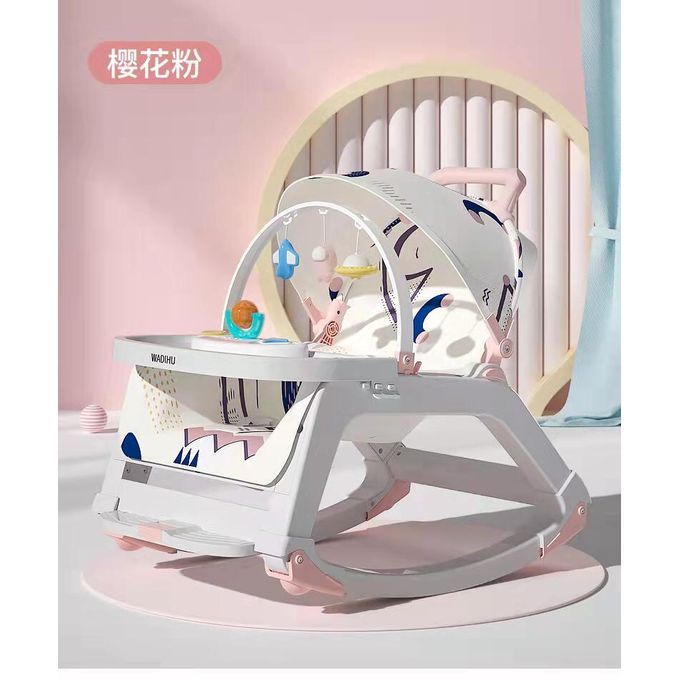 5 In 1 Baby Bouncer And Rocker With Wheels Pink