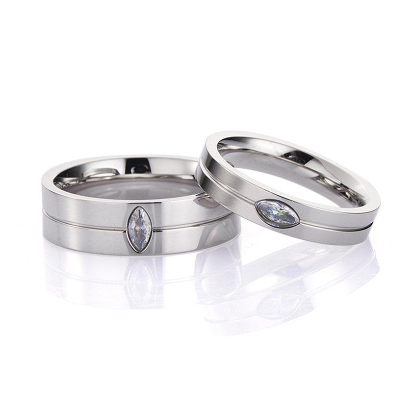 Ouples Ring With Eye-shape Zir On Shiny Romanti  Ring Wedding Party Ring-si Er-for Men