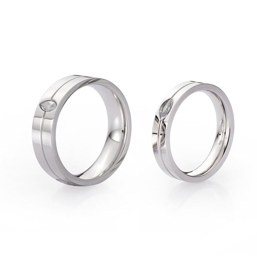 Ouples Ring With Eye-shape Zir On Shiny Romanti  Ring Wedding Party Ring-si Er-for Men