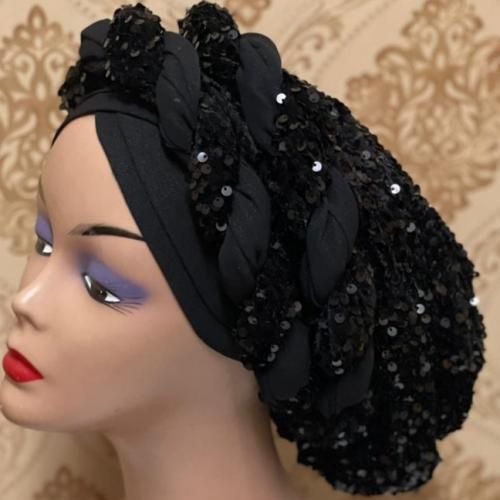 Twist Sequence Turban - Black