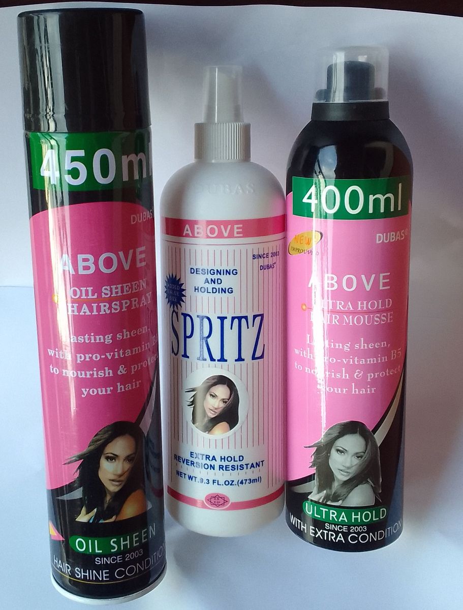 OIL SHEEN HAIR SPRAY 450ml + EXTRA HOLD SPRITZ 473ml + ULTRA HOLD MOUSSE 400ml