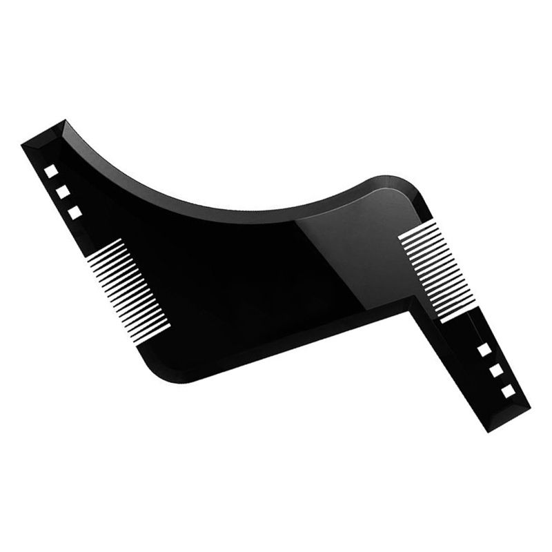Double-sided Beard Comb Molding Template Tool Beard Shaping Styling Tool With Inbuilt Comb(Black)