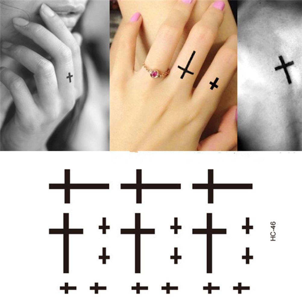 Art Cross Tatoo Waterproof Sticker Fashion Body Flash Sexy Tattoo Finger 10.5*6cm 1 Pc Tatoo