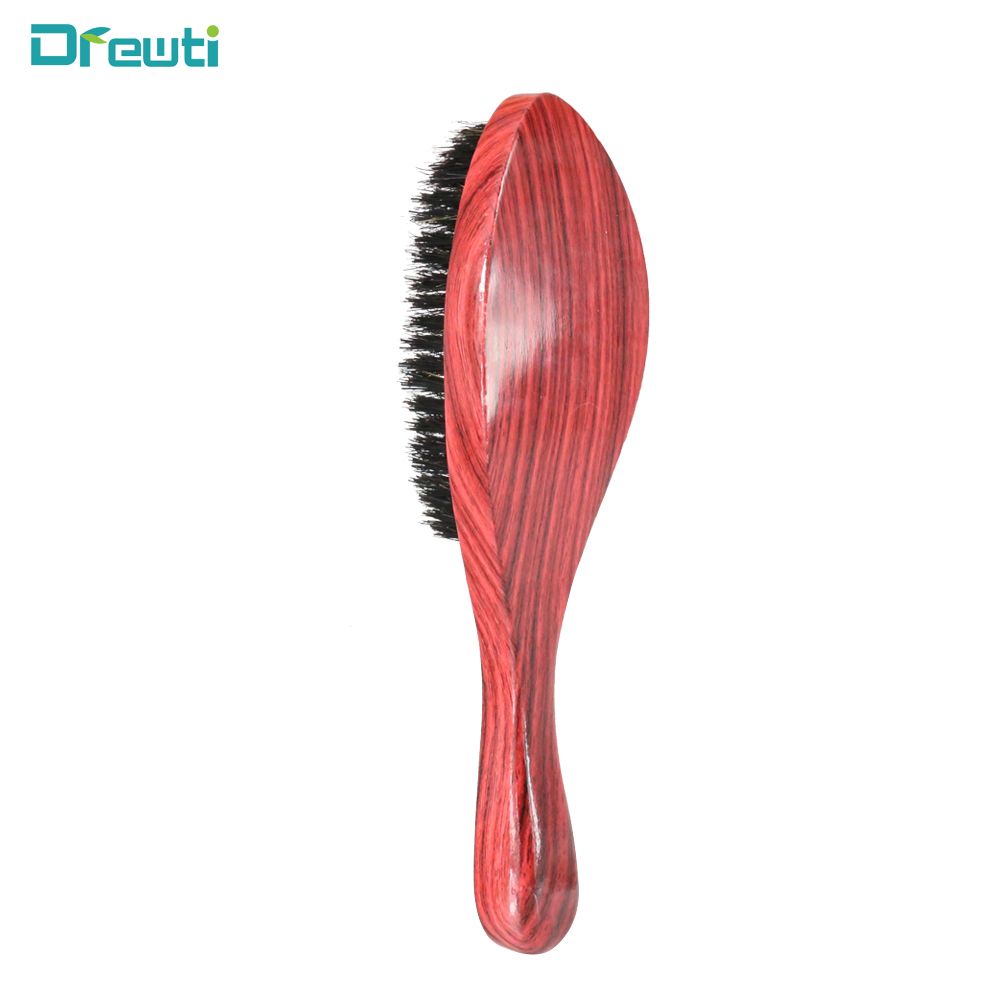 DREWTI Wave Hair Brush Hard Boar Bristle Wooden Brushes Head Curved Palm Combs 360 Man Hairdressing Hairstyling Tools For Afro