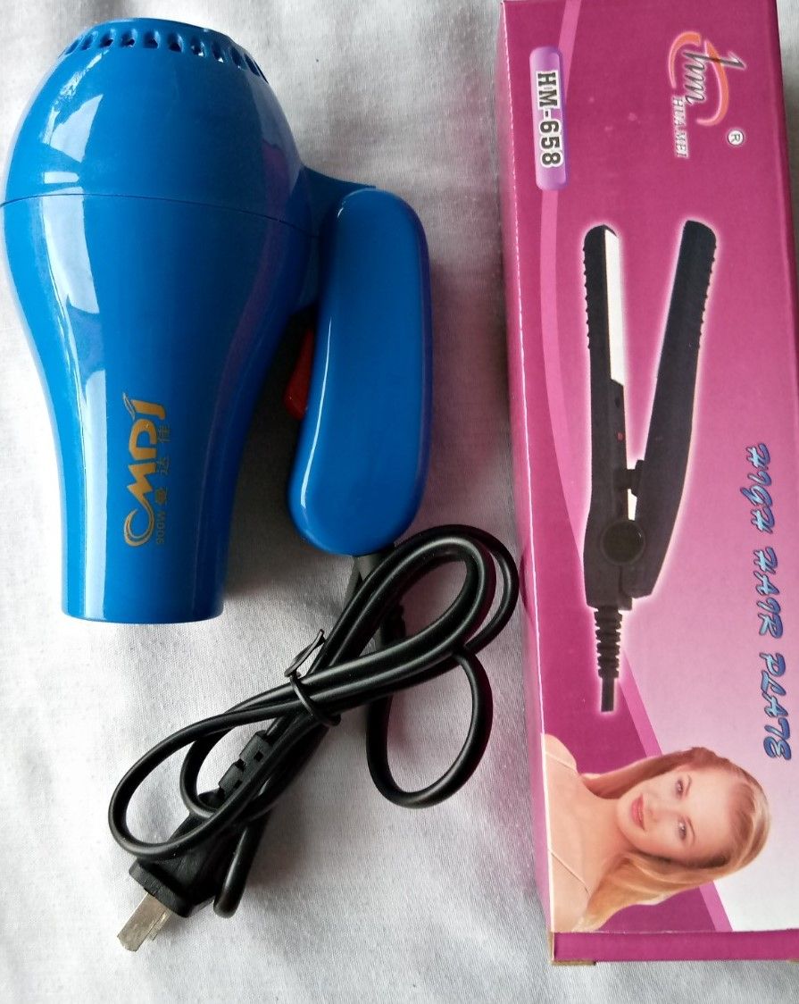 1 Hair Dryer & Universal Hair Curler/Straightener- 1pc Each