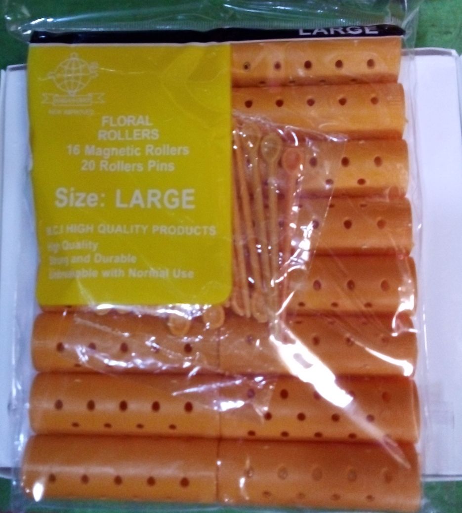 16 PCS/SET PLASTIC HAIR CURLY STYLING ROLLER YELLOW,LARGE