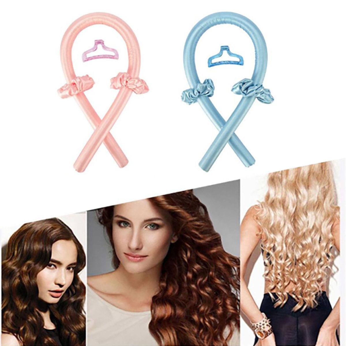Heatless Curling Rod Headband No Heat Curls Ribbon Hair