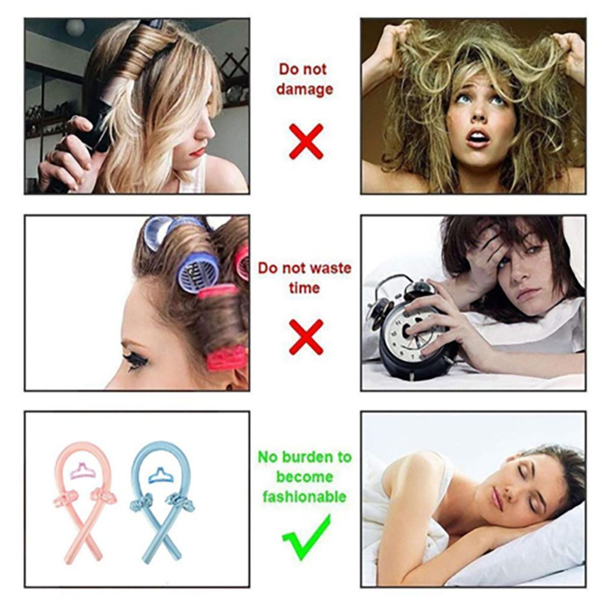Heatless Curling Rod Headband No Heat Curls Ribbon Hair