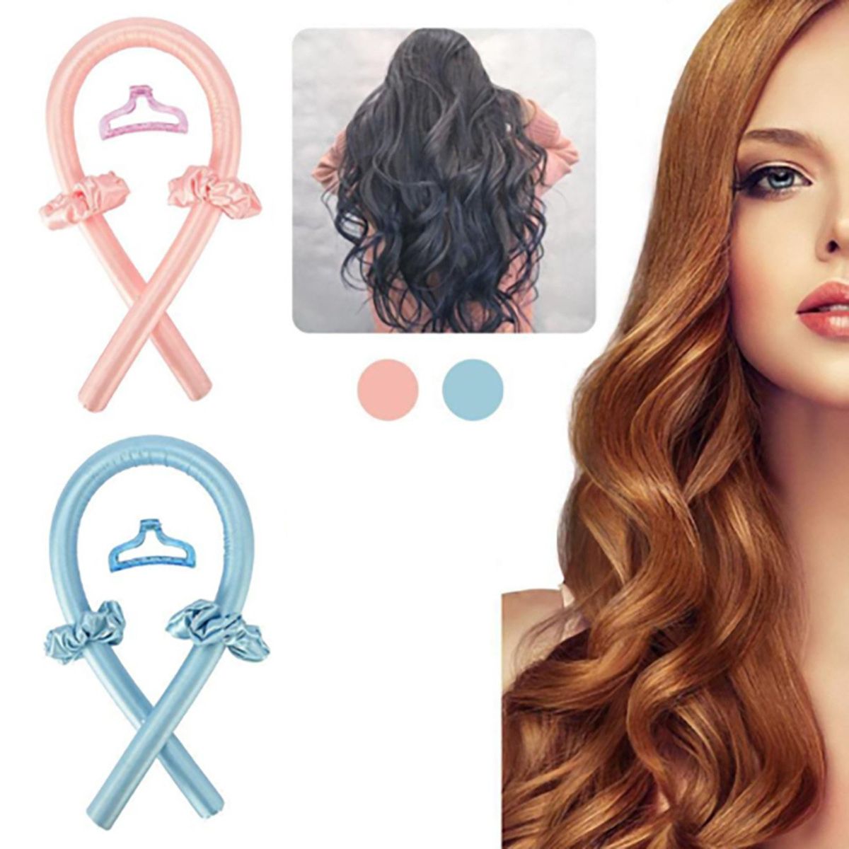 Heatless Curling Rod Headband No Heat Curls Ribbon Hair