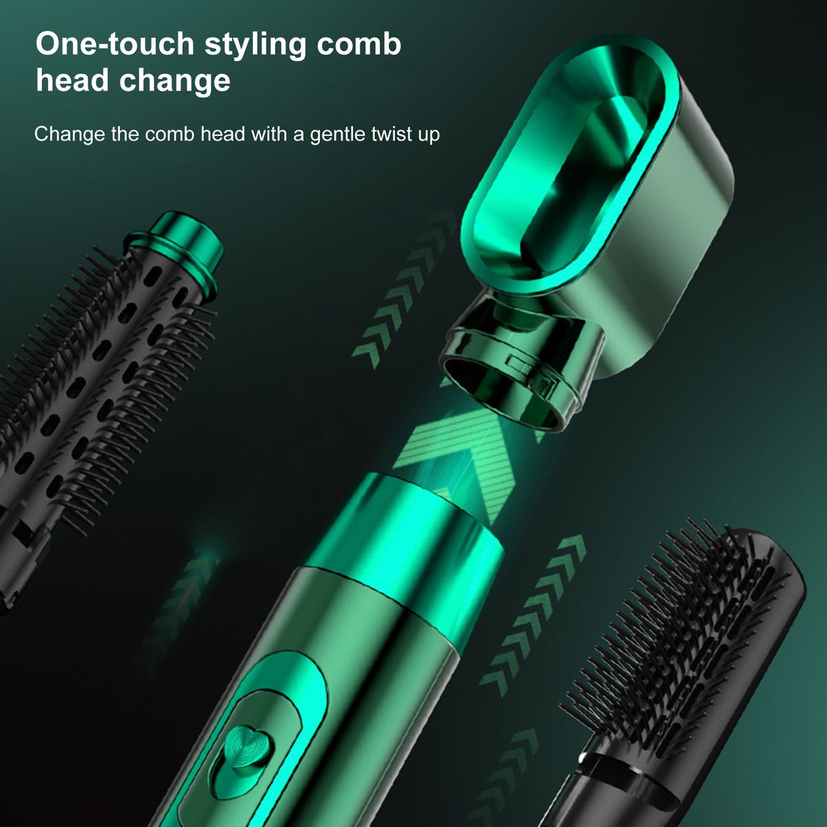 Hair Brush 3 In 1 Smooth Frizz Hair Styling - Green
