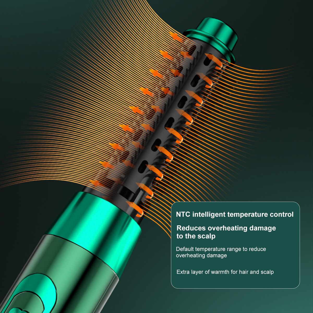 Hair Brush 3 In 1 Smooth Frizz Hair Styling - Green
