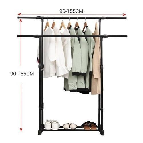 Double (2) Bar Layer Garment Cloth Rack For Boutique Home