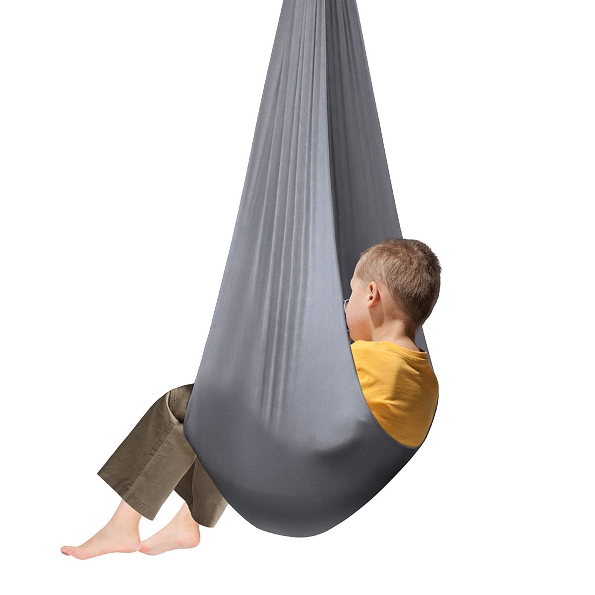 Kids Cotton Swing Hammock for Autism ADHD ADD Up Sensory Child Elastic Parcel SwingDark Blue