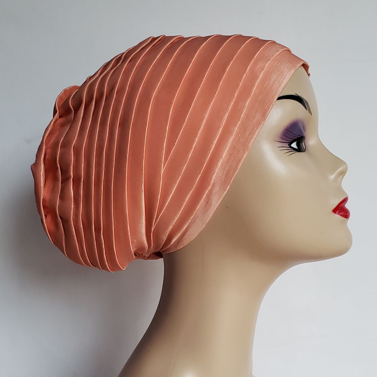 Step By Step Turban Cap Peach