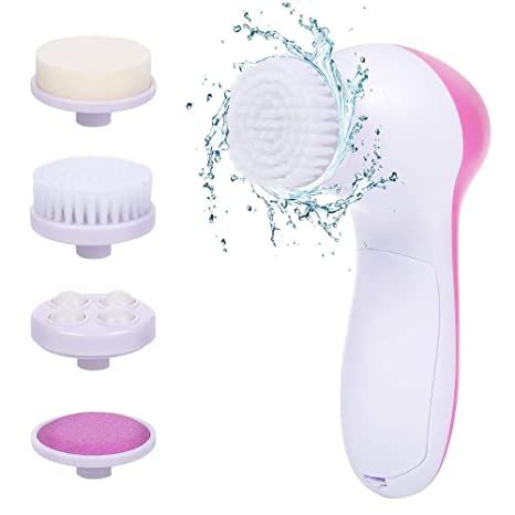 Derma Combo (Set Of 2 ) Blackhead Remover Derma Suction Machine And 5 In 1 Face Massager