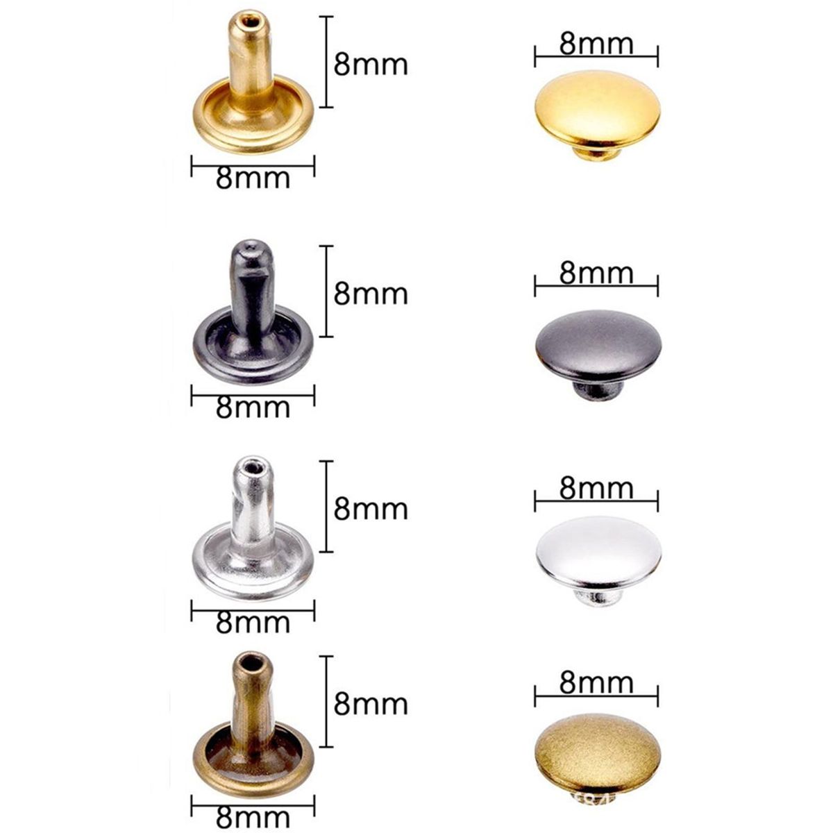 Durable Rivets for Clothing Craftyfix 100 Sets Rivet Kit Stylish Diy