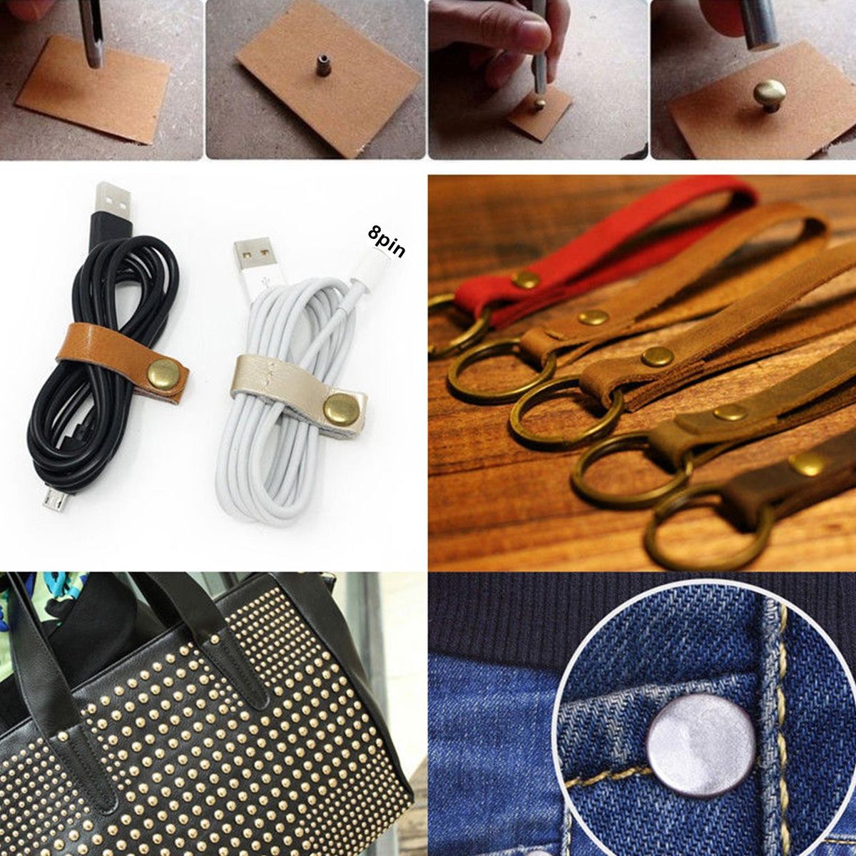 Durable Rivets for Clothing Craftyfix 100 Sets Rivet Kit Stylish Diy