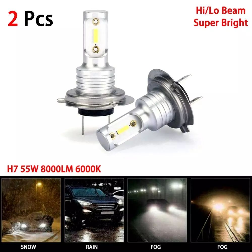360 Degree Beam Angle H7 LED Headlight Bulbs 55W 8000LM 6000K Super Bright Wholesale CSV
