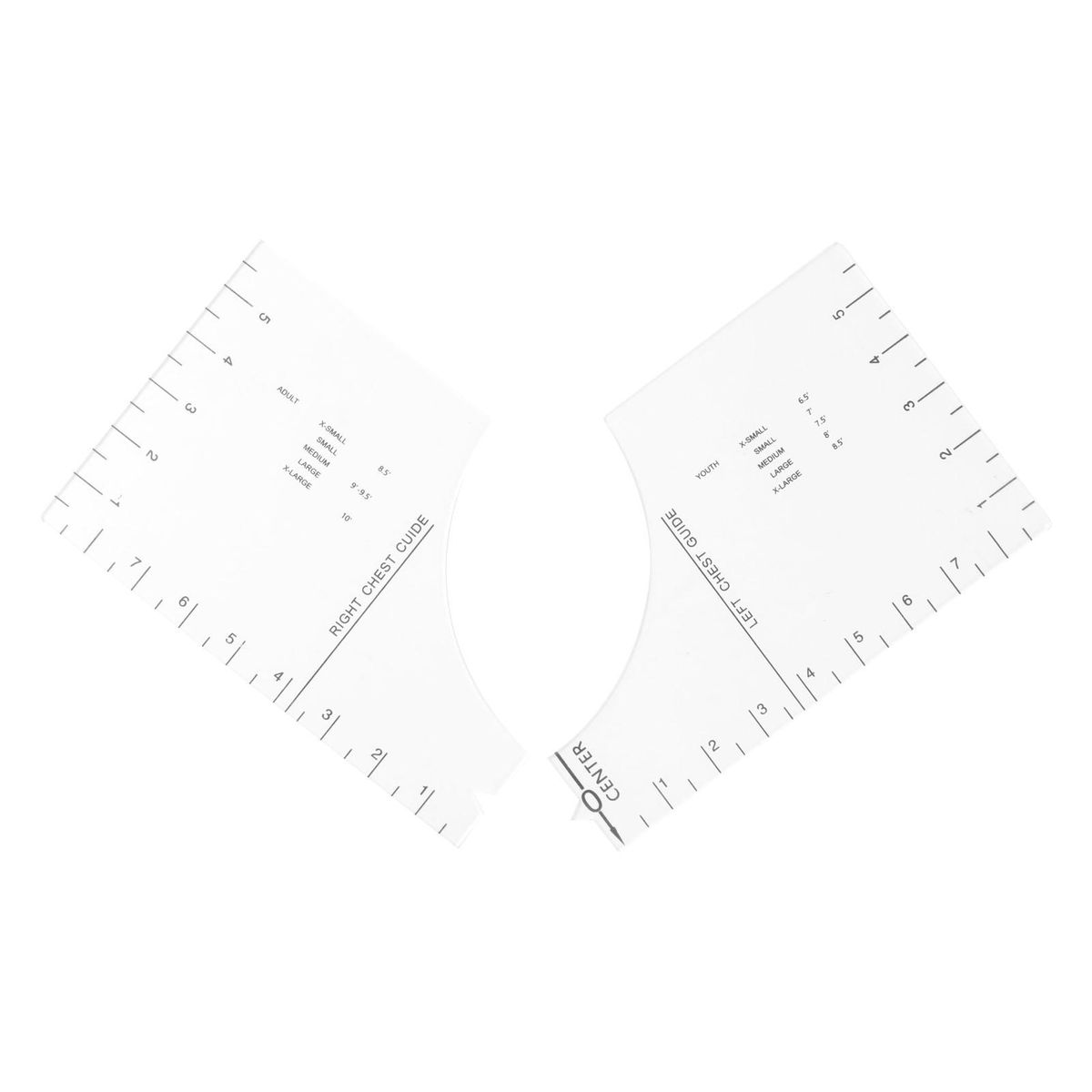 Acrylic Transparent T-Shirt Guide Ruler Round Collar Calibration Tool Sewing Accessories Aligns Tool Ruler