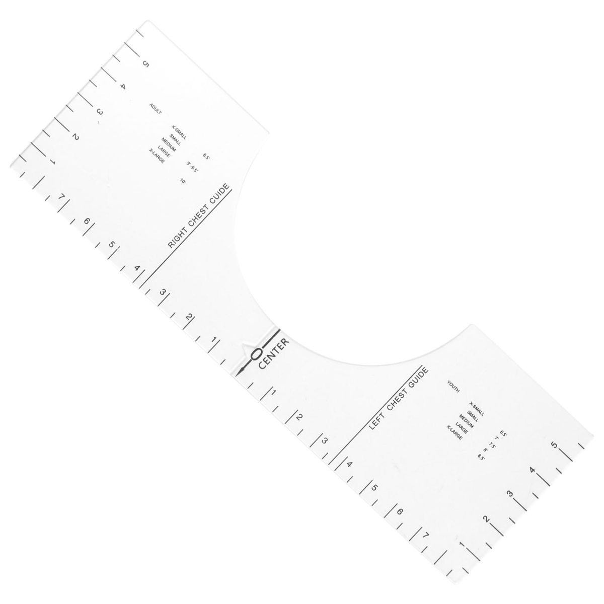 Acrylic Transparent T-Shirt Guide Ruler Round Collar Calibration Tool Sewing Accessories Aligns Tool Ruler