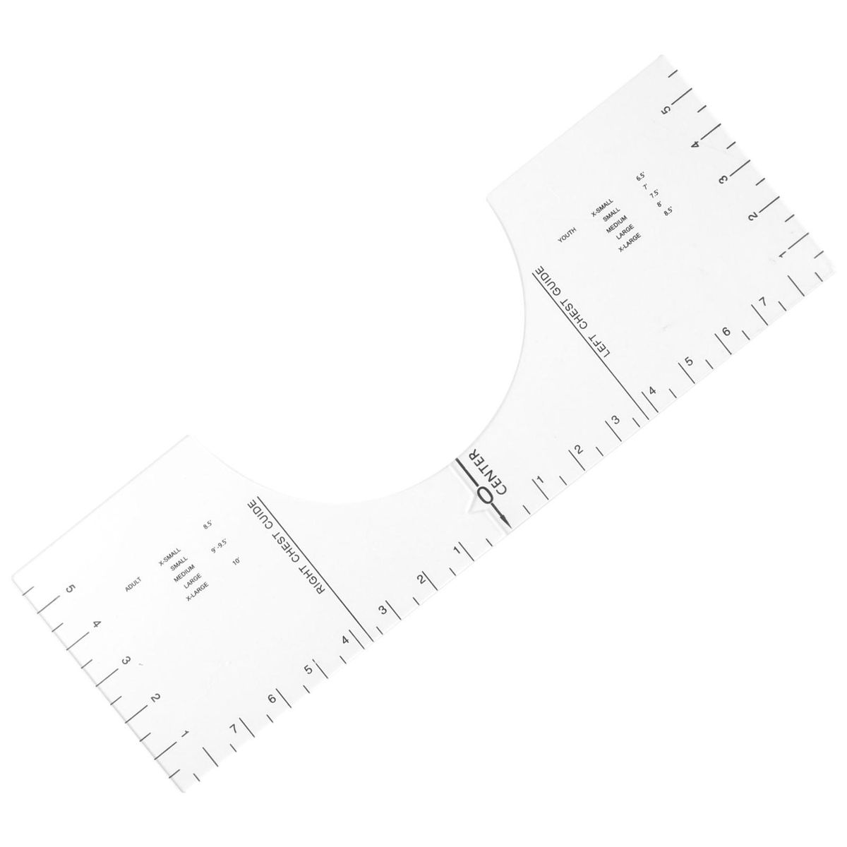 Acrylic Transparent T-Shirt Guide Ruler Round Collar Calibration Tool Sewing Accessories Aligns Tool Ruler