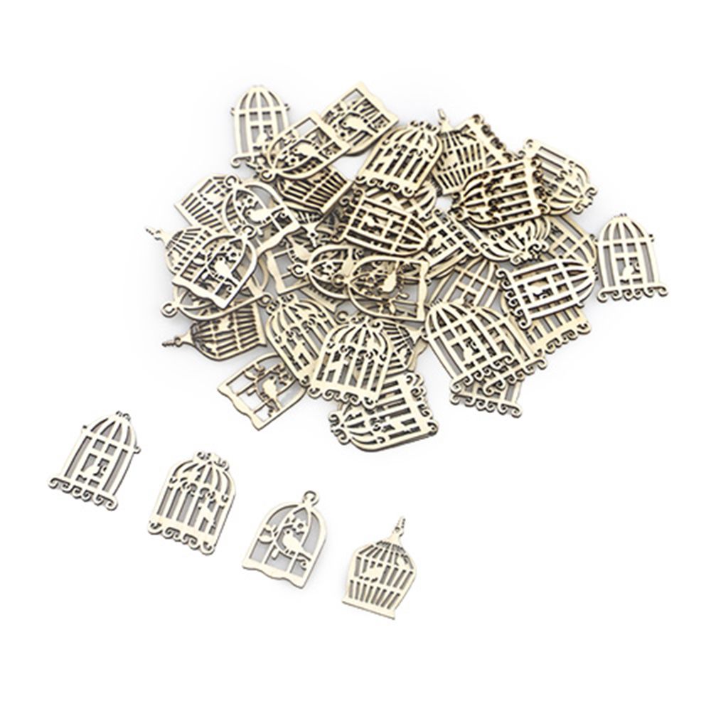 50Pcs Wood Bird Cage Wall Hanging Ornament DIY Art Crafts