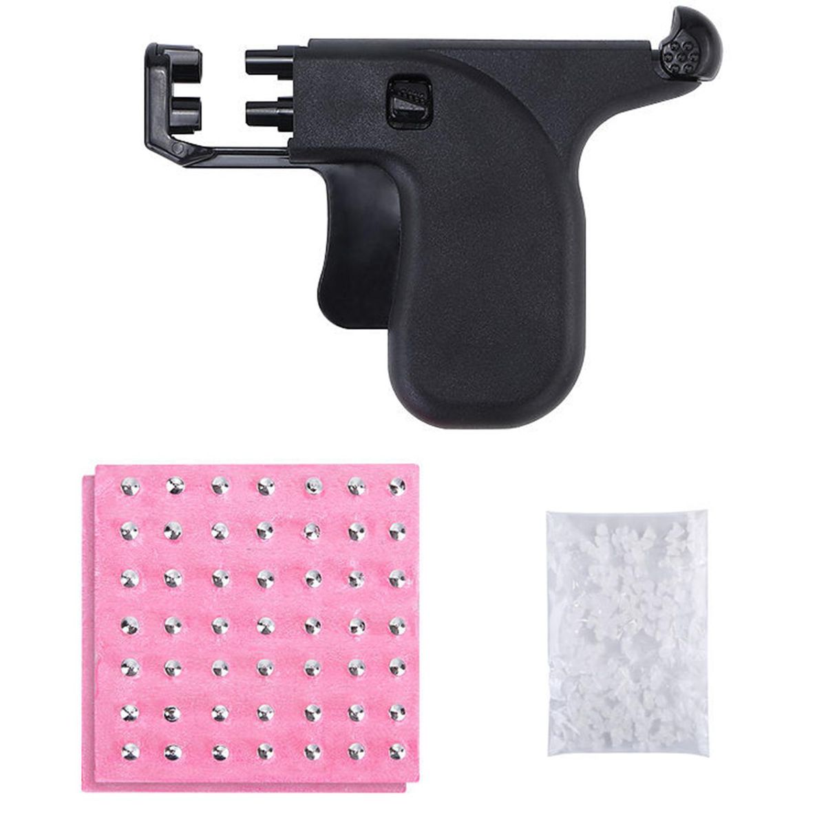 Professional Nose Ear Navel Body Analgesia Ear Piercer Unit Tool Kit with 98pcs Ear Studs