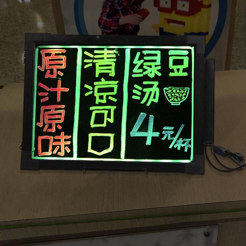 Drawing Board Stall Night Market Small Electronic Fluorescent Screen Shop Hanging Handwriting Led Luminous Characters Billboard