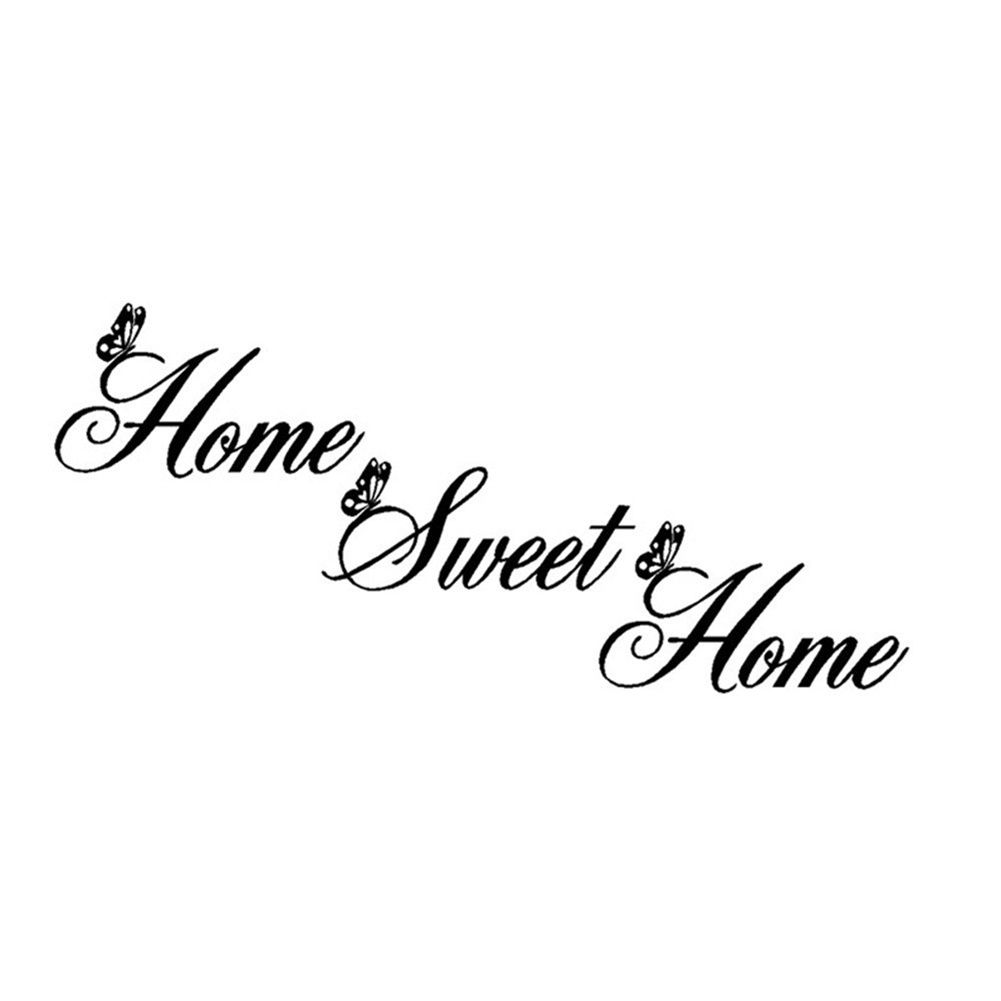 Sweet Home Proverb Wall Sticker Living Room Bedroom-Black