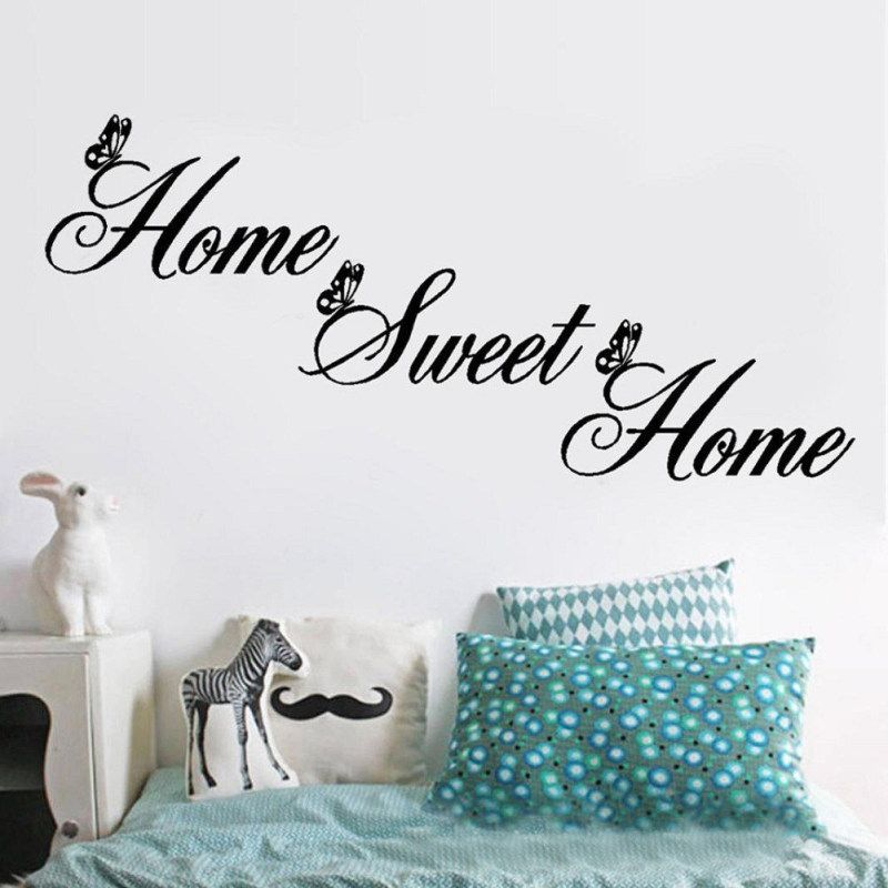 Sweet Home Proverb Wall Sticker Living Room Bedroom-Black