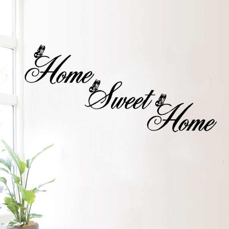 Sweet Home Proverb Wall Sticker Living Room Bedroom-Black