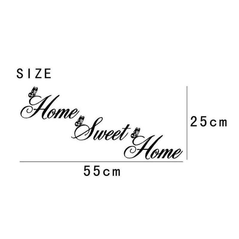 Sweet Home Proverb Wall Sticker Living Room Bedroom-Black