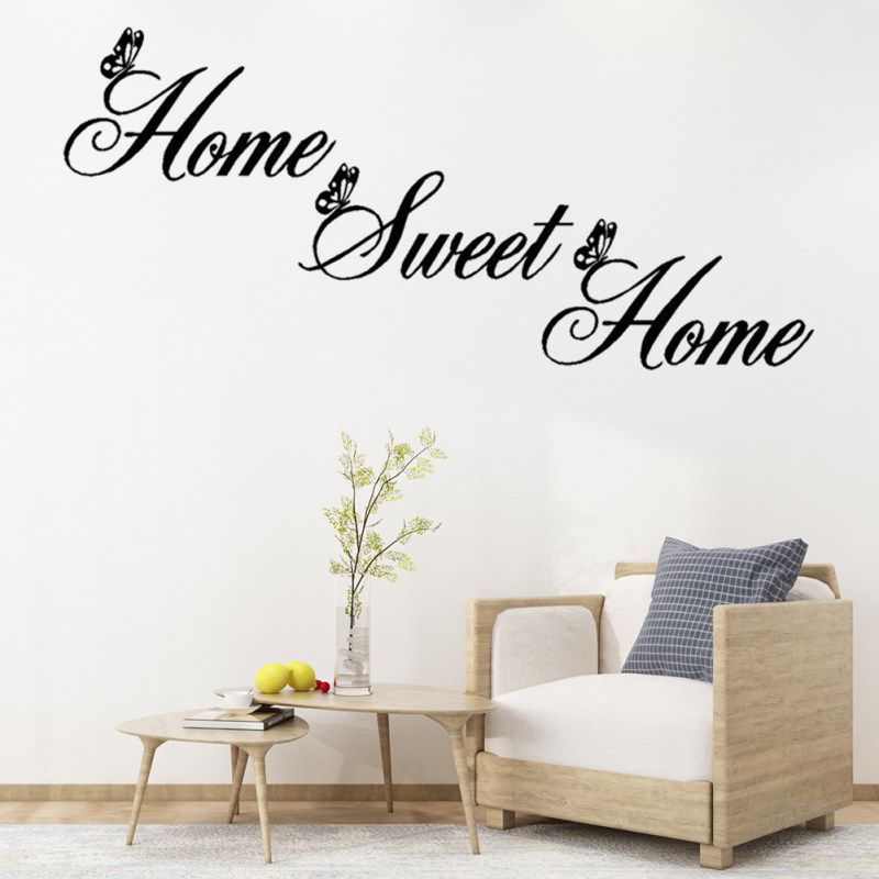 Sweet Home Proverb Wall Sticker Living Room Bedroom-Black